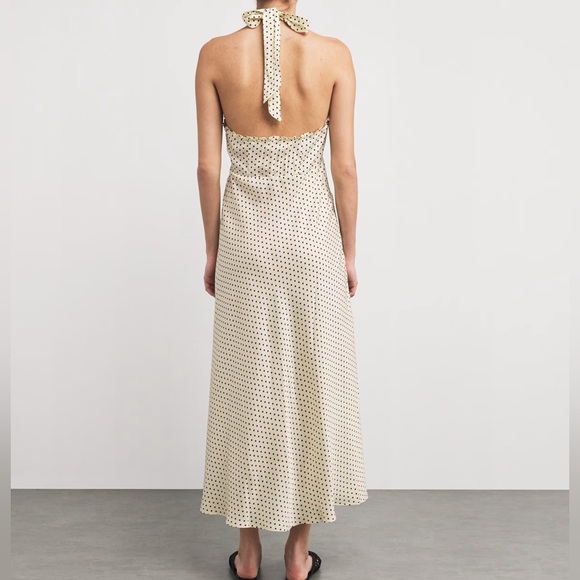 Down Mazarin Polka Dot Cream Midi Dress - Picture 2 of 4